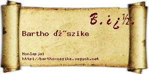 Bartho Őszike névjegykártya